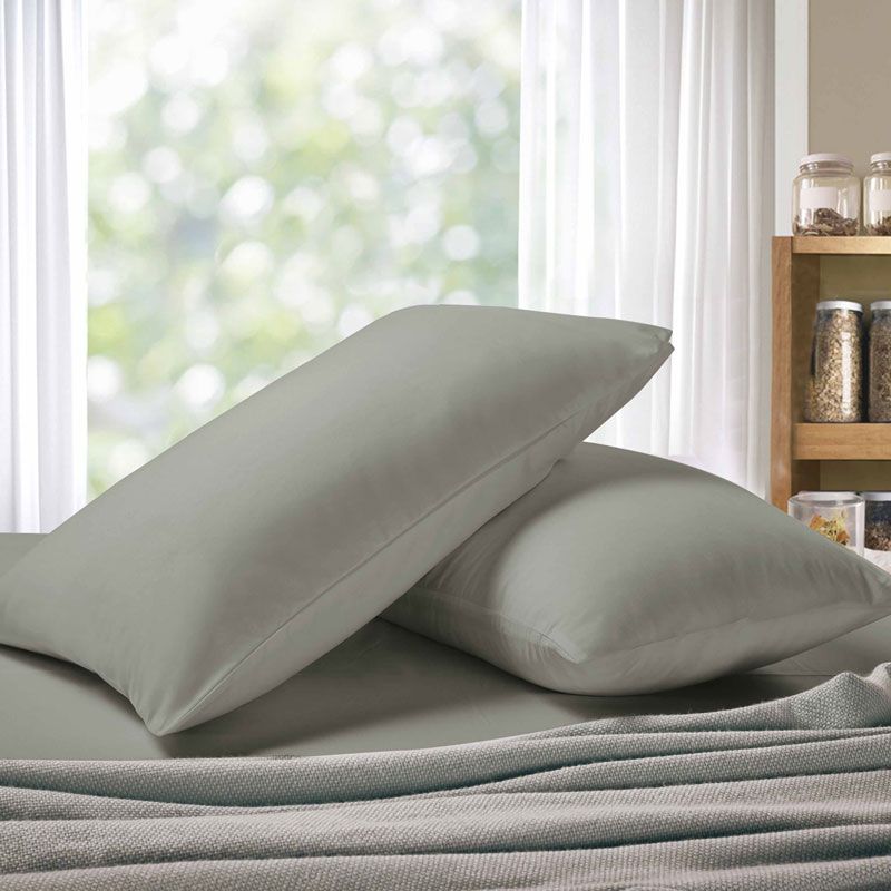 1000TC Premium Ultra Soft King size Pillowcases 2-Pack - Grey - Home & Garden > Bedding - Bedzy Australia