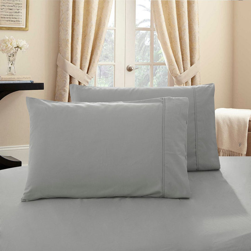 1000TC Premium Ultra Soft King size Pillowcases 2-Pack - Grey - Home & Garden > Bedding - Bedzy Australia