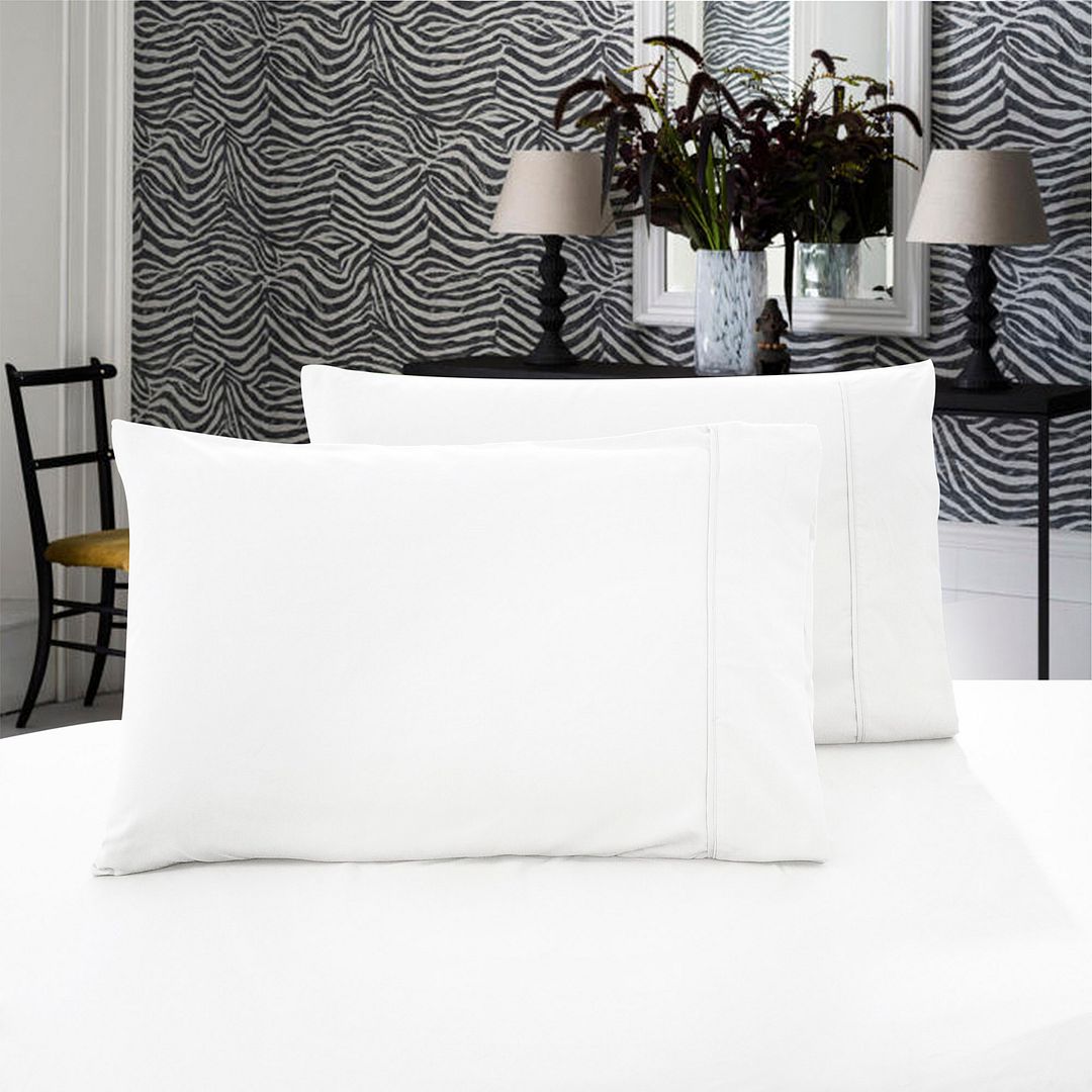 1000TC Premium Ultra Soft King size Pillowcases 2-Pack - White - Home & Garden > Bedding - Bedzy Australia