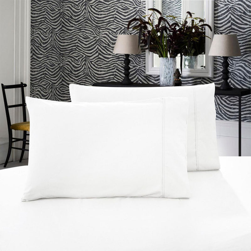 1000TC Premium Ultra Soft King size Pillowcases 2-Pack - White - Bedzy Australia (ABN 18 642 972 209) - Home & Garden > Bedding - Cheap affordable bedroom furniture shop near me Australia