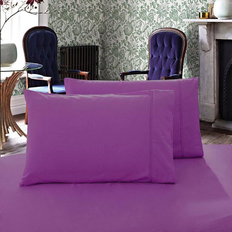 1000TC Premium Ultra Soft Queen size Pillowcases 2-Pack - Purple - Home & Garden > Bedding - Bedzy Australia