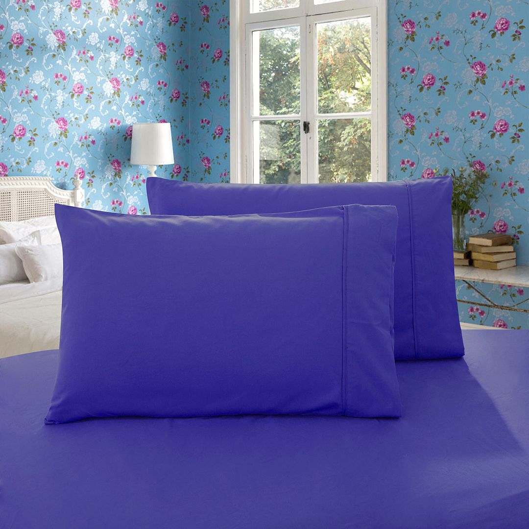 1000TC Premium Ultra Soft Queen size Pillowcases 2-Pack - Royal Blue - Home & Garden > Bedding - Bedzy Australia