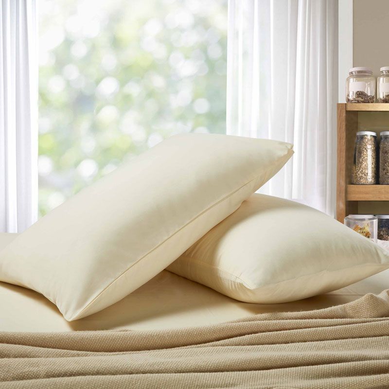 1000TC Premium Ultra Soft Queen size Pillowcases 2-Pack - Yellow Cream - Bedzy Australia (ABN 18 642 972 209) - Home & Garden > Bedding - Cheap affordable bedroom furniture shop near me Australia