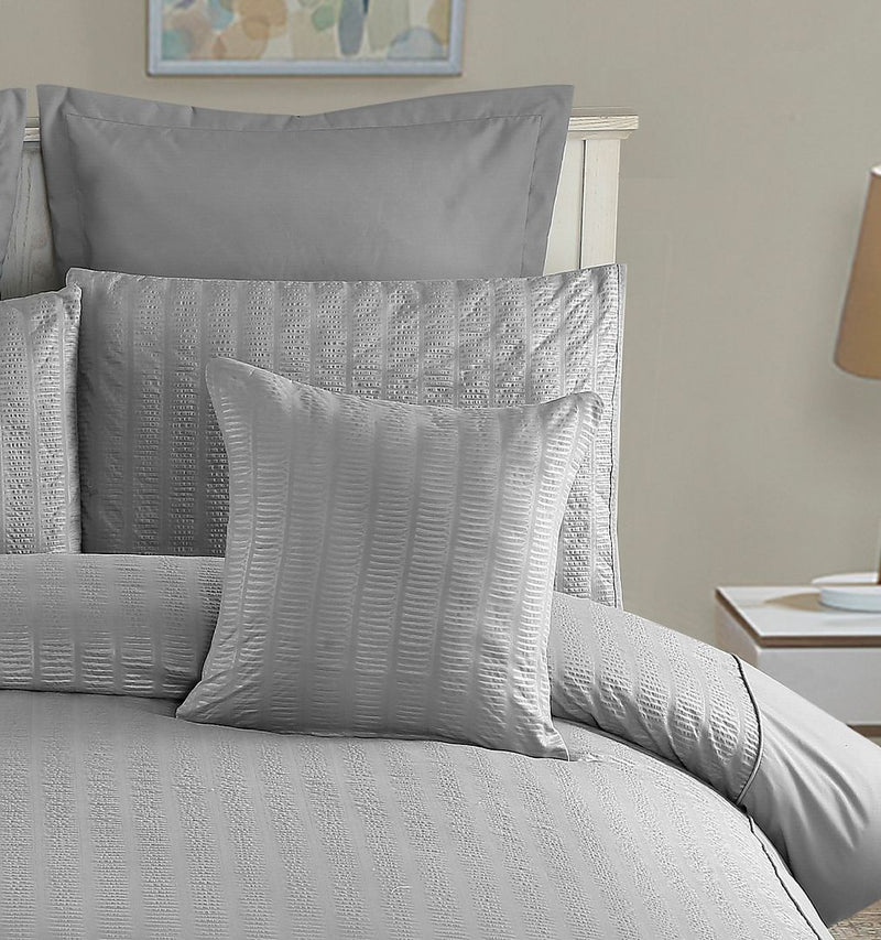 1000TC Premium Ultra Soft Seersucker Cushion Covers - 2 Pack - Grey - Bedzy Australia (ABN 18 642 972 209) - Home & Garden > Bedding - Cheap affordable bedroom furniture shop near me Australia