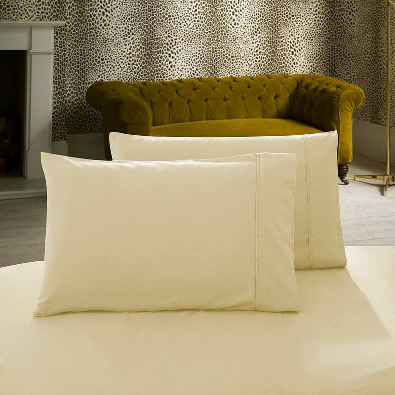 1000TC Premium Ultra Soft Standrad size Pillowcases 2-Pack - Yellow Cream - Bedzy Australia (ABN 18 642 972 209) - Home & Garden > Bedding - Cheap affordable bedroom furniture shop near me Australia