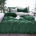 1000TC Reversible Queen Size Green and Grey Duvet Doona Quilt Cover Set