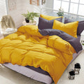 1000TC Reversible Super King Size Yellow and Grey Duvet Doona Quilt Cover Set