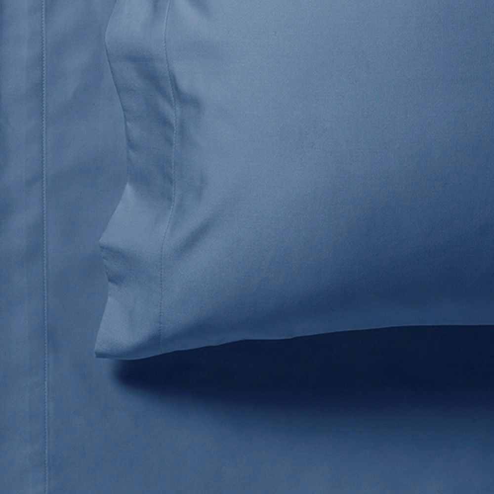1000TC Super King Size Bed Soft Flat & Fitted Sheet Set Greyish Blue - Home & Garden > Bedding - Bedzy Australia