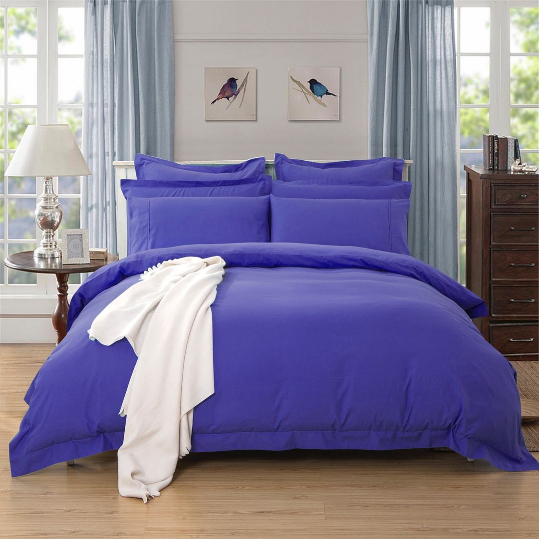 1000TC Tailored King Single Size Royal Blue Duvet Doona Quilt Cover Set - Home & Garden > Bedding - Bedzy Australia