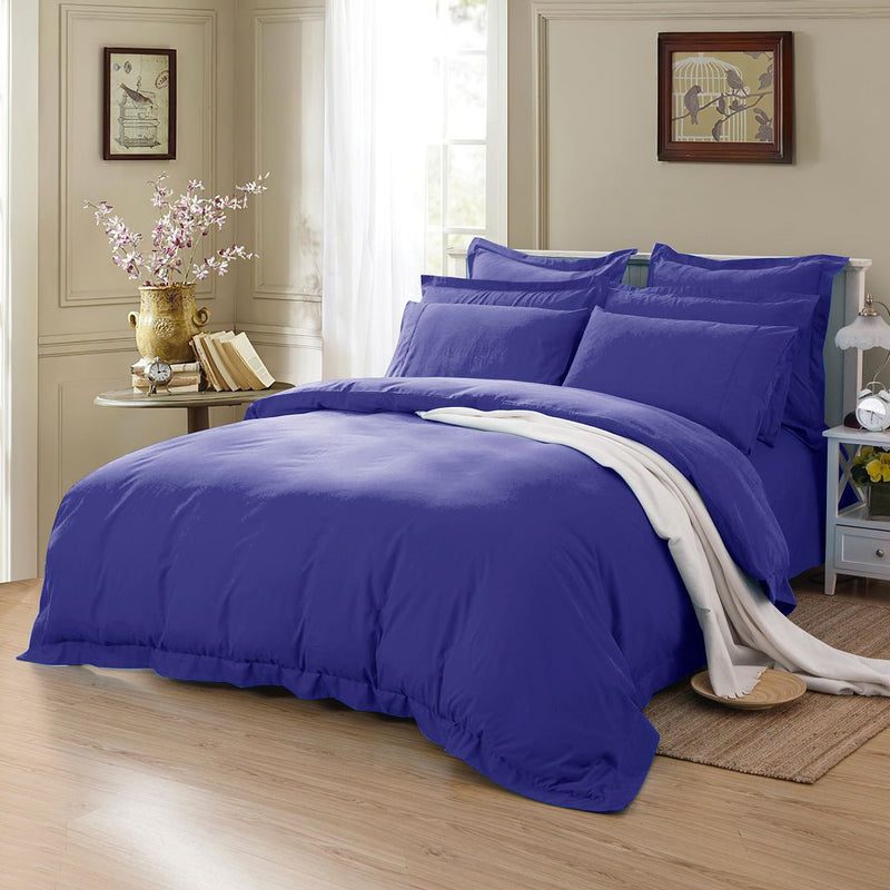 1000TC Tailored King Single Size Royal Blue Duvet Doona Quilt Cover Set - Home & Garden > Bedding - Bedzy Australia