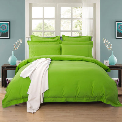 1000TC Tailored Single Size Green Duvet Doona Quilt Cover Set - Home & Garden > Bedding - Bedzy Australia