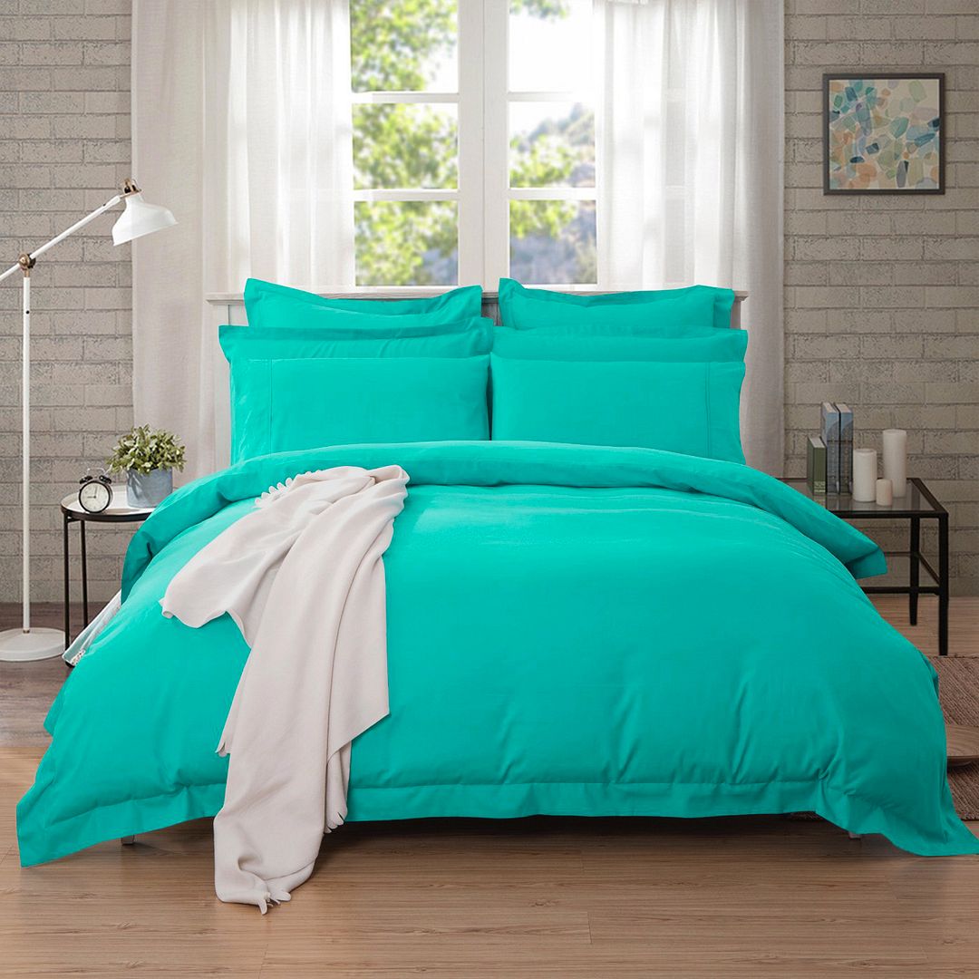 1000TC Tailored Single Size Teal Duvet Doona Quilt Cover Set - Home & Garden > Bedding - Bedzy Australia