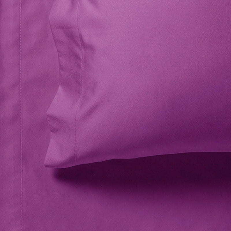 1000TC Ultra Soft Fitted Sheet & 2 Pillowcases Set - Double Size Bed - Purple - Home & Garden > Bedding - Bedzy Australia