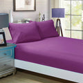 1000TC Ultra Soft Fitted Sheet & 2 Pillowcases Set - Double Size Bed - Purple