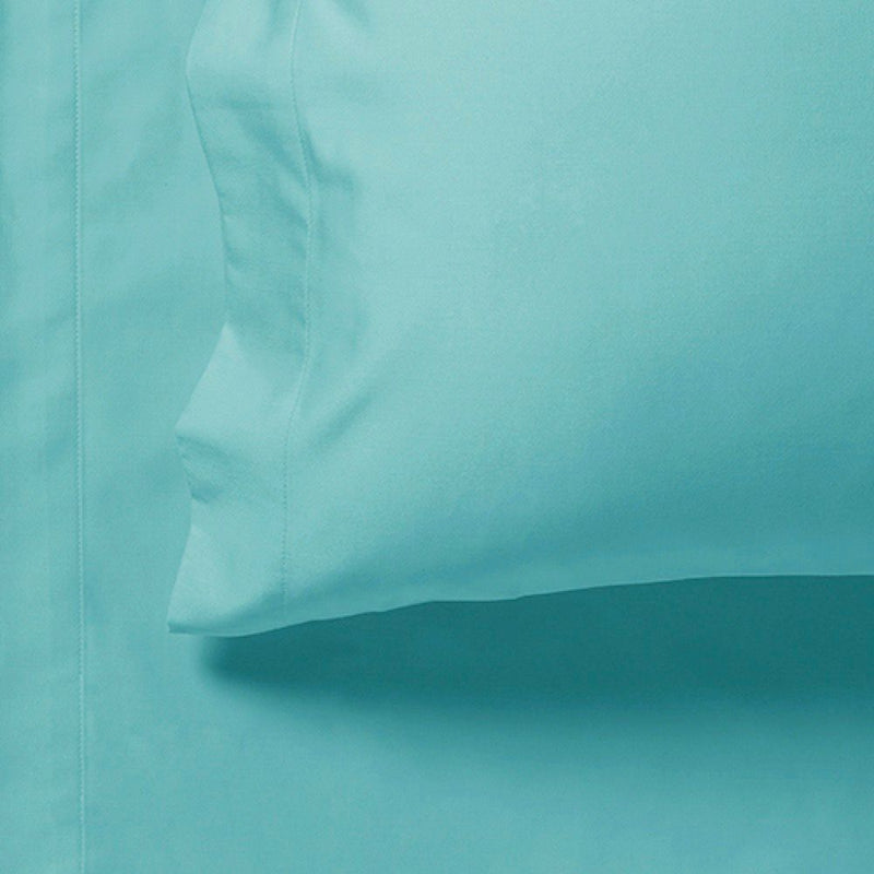1000TC Ultra Soft Fitted Sheet & 2 Pillowcases Set - Super King Size Bed - Aqua - Home & Garden > Bedding - Bedzy Australia