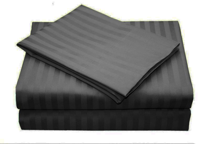1000TC Ultra Soft Striped King Size Charcoal Duvet Doona Quilt Cover Set - Home & Garden > Bedding - Bedzy Australia