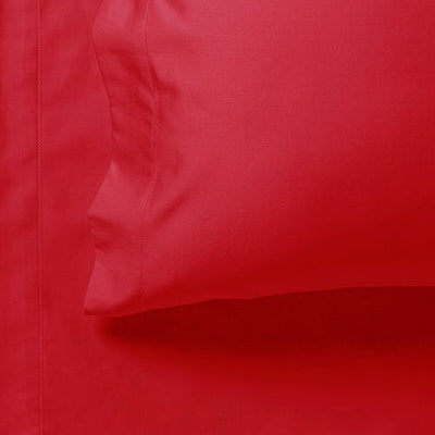1000TC Ultra Soft Super King Size Bed Red Flat & Fitted Sheet Set - Home & Garden > Bedding - Bedzy Australia