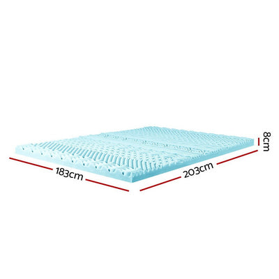 11-zone Memory Foam Mattress Topper 8cm - King - Home & Garden > Bedding - Bedzy Australia