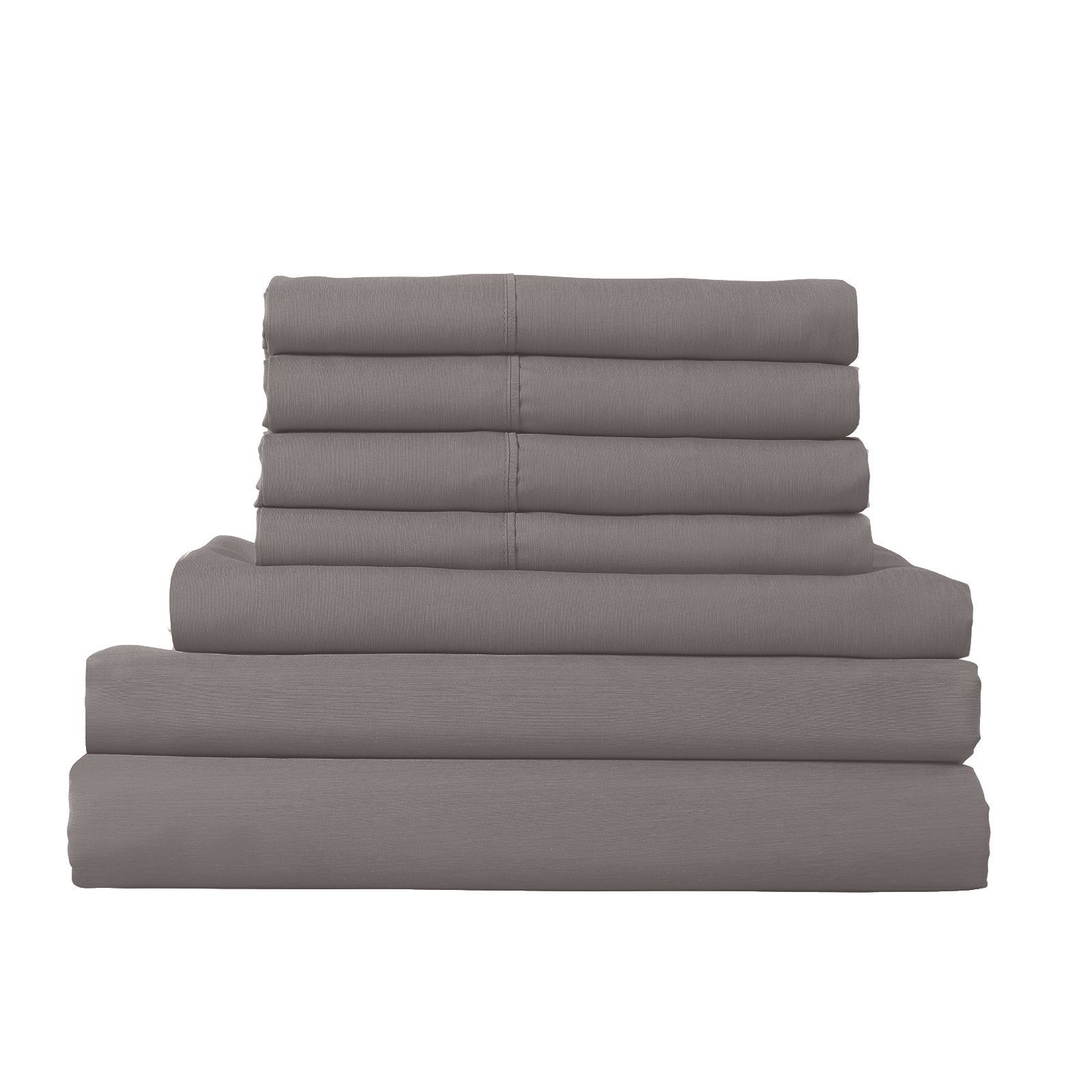 1500 Thread Count 6 Piece Combo And 2 Pack Duck Feather Down Pillows Bedding Set - King - Dusk Grey - Home & Garden > Bedding - Bedzy Australia