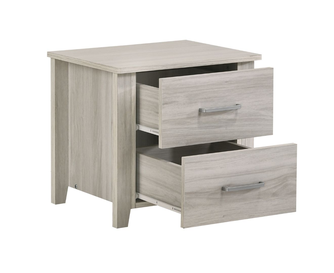 2 Drawers Bedside Table In White Oak - Bedzy Australia