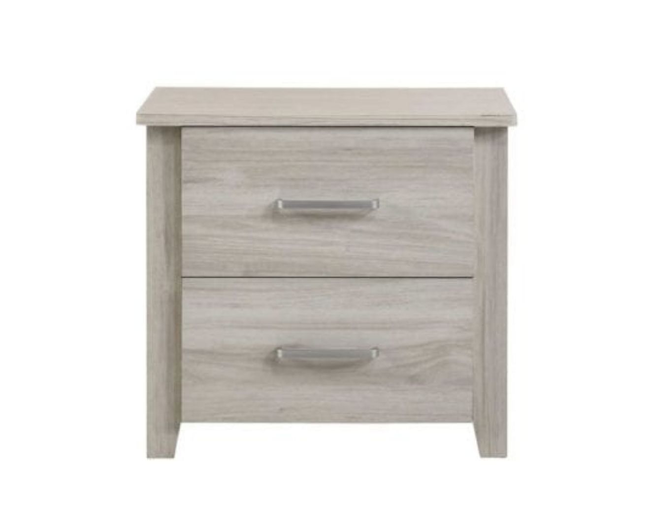 2 Drawers Bedside Table In White Oak - Bedzy Australia