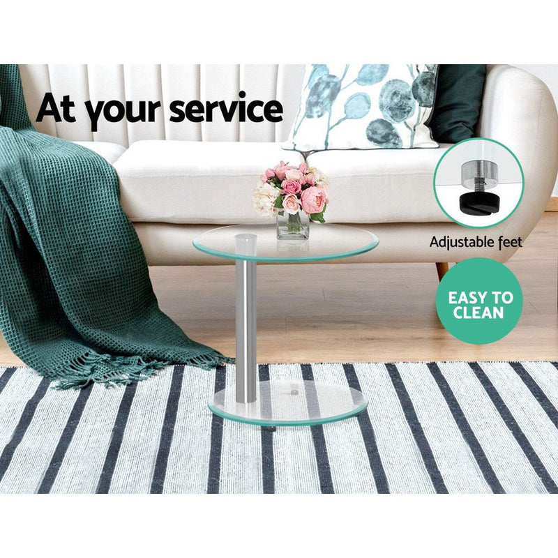 2 Tier Side Glass Coffee Table - Bedzy Australia (ABN 18 642 972 209) - Furniture > Dining