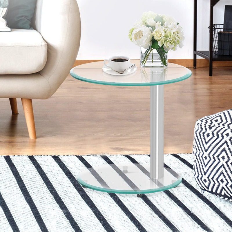 2 Tier Side Glass Coffee Table - Bedzy Australia (ABN 18 642 972 209) - Furniture > Dining