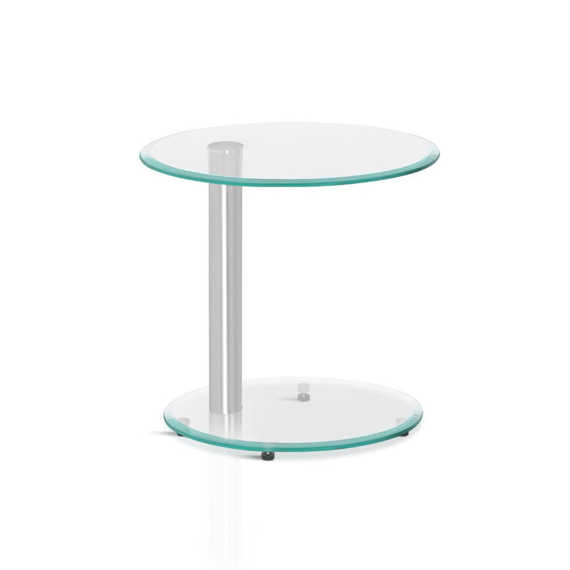 2 Tier Glass Side Table - Bedzy Australia