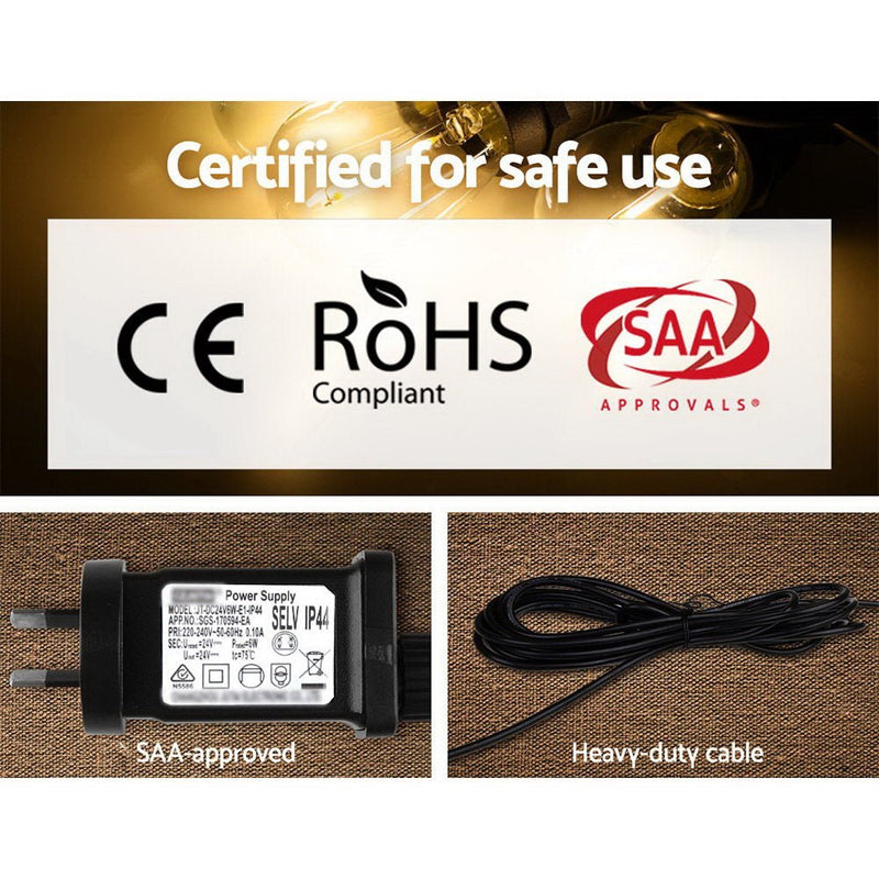 23m LED Festoon String Lights 20 Bulbs Kits Wedding Party Christmas S14 - Bedzy Australia