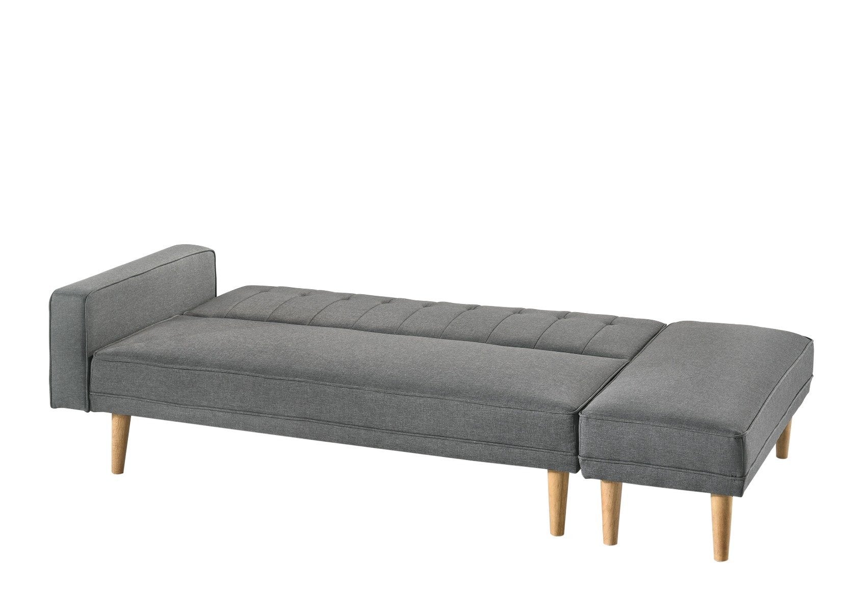 3 Seater Fabric Sofa Bed with Ottoman (Light Grey) - Bedzy Australia