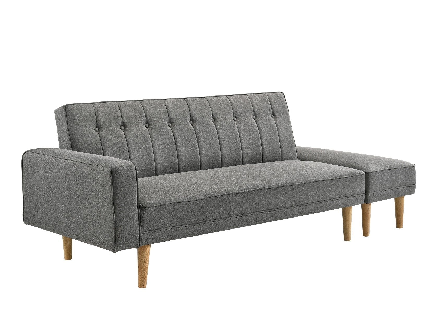 3 Seater Fabric Sofa Bed with Ottoman (Light Grey) - Bedzy Australia