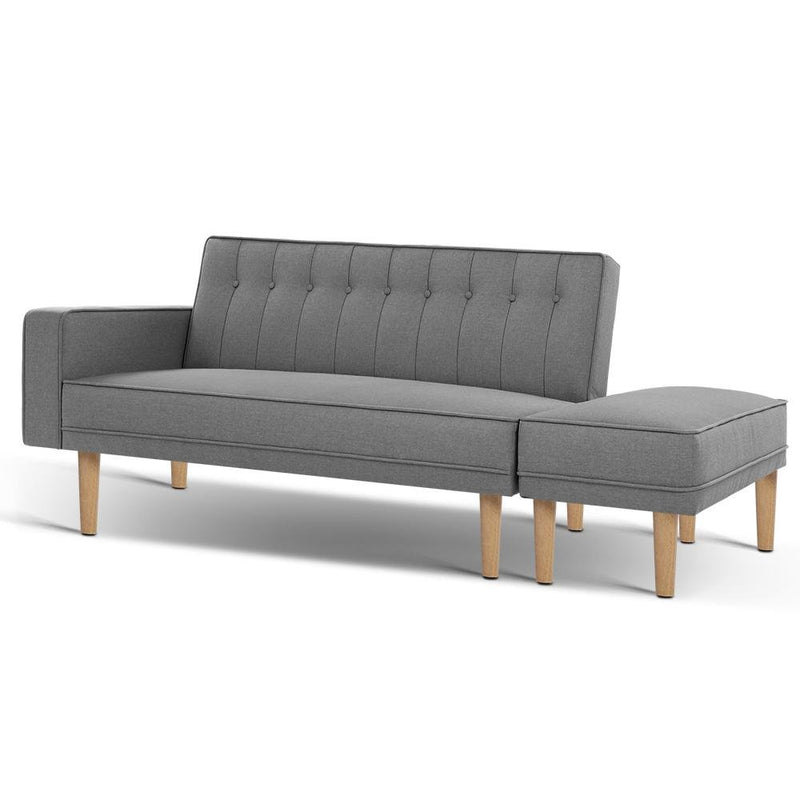 3 Seater Scandinavian Style Sofa Bed (Grey) - Bedzy Australia