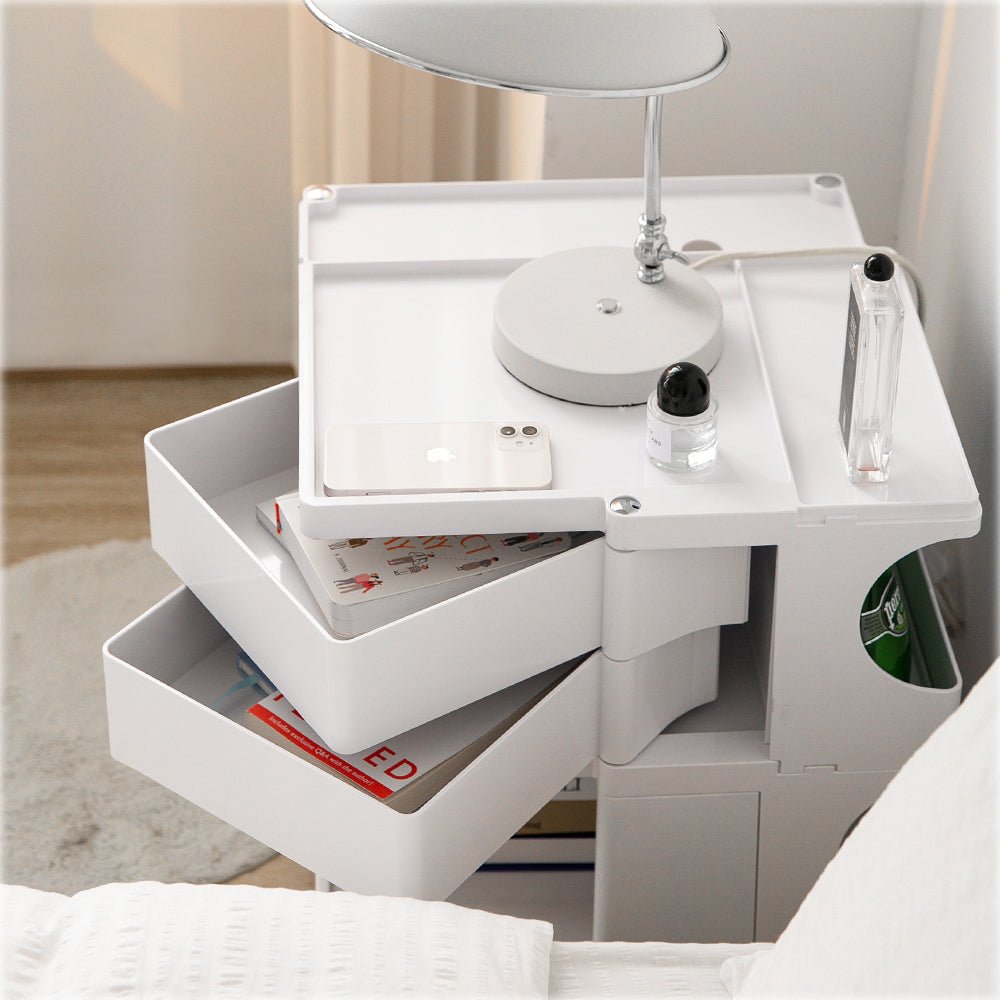 3 Tier Bedside Table Organizer White - Bedzy Australia