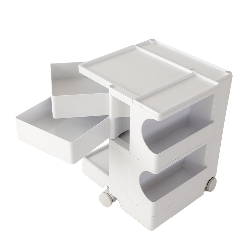 3 Tier Bedside Table Organizer White - Bedzy Australia