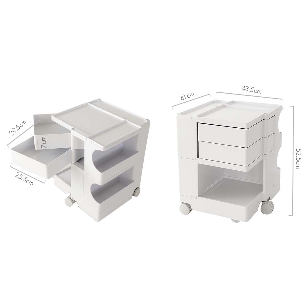 3 Tier Bedside Table Organizer White - Bedzy Australia