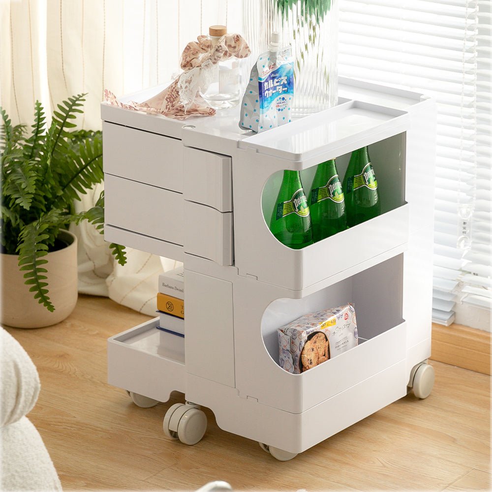 3 Tier Bedside Table Organizer White - Bedzy Australia
