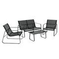 4 Piece Outdoor Patio Setting Black
