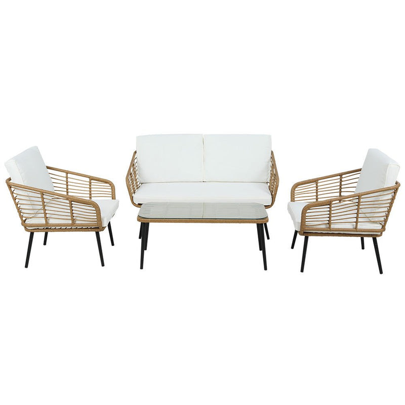 4 Seater Rattan Outdoor Lounge Set - Bedzy Australia (ABN 18 642 972 209) - Furniture > Outdoor