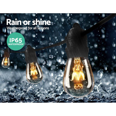 47m Festoon String Lights Christmas Bulbs Party Wedding Garden Party - Bedzy Australia