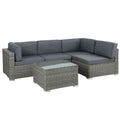 5 Piece Noosa Outdoor Wicker Sofa Set - Grey