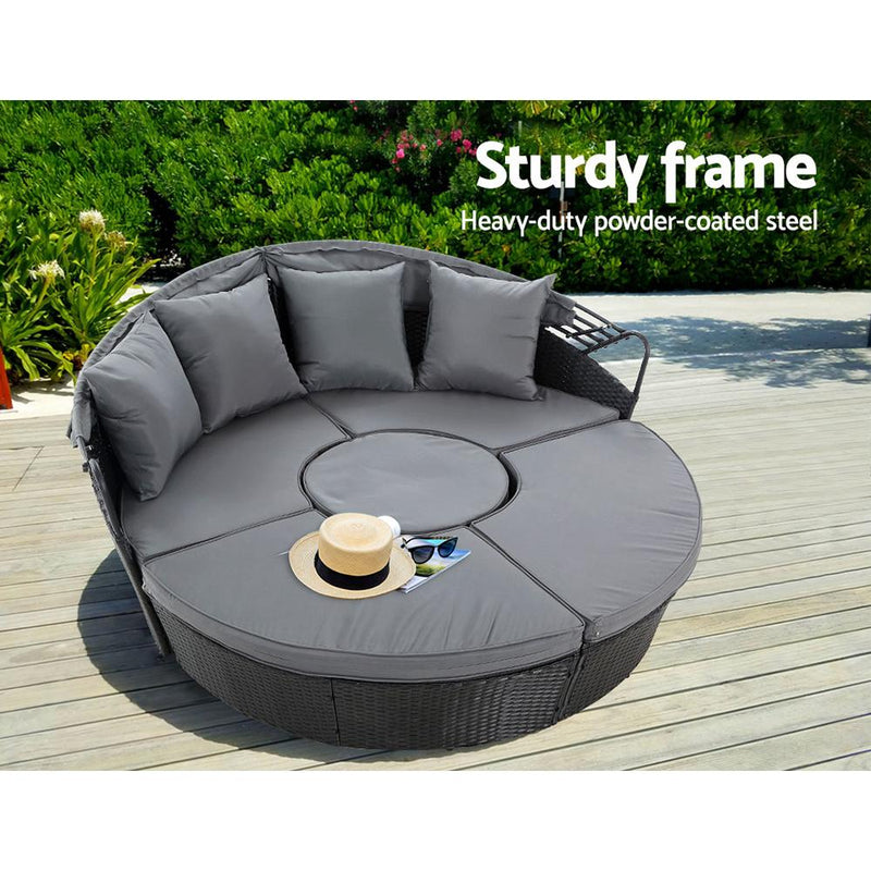 5 Piece Outdoor Day Bed With Shade - Bedzy Australia