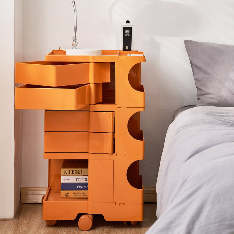 5 Tier Bedside Table Organizer Orange - Bedzy Australia