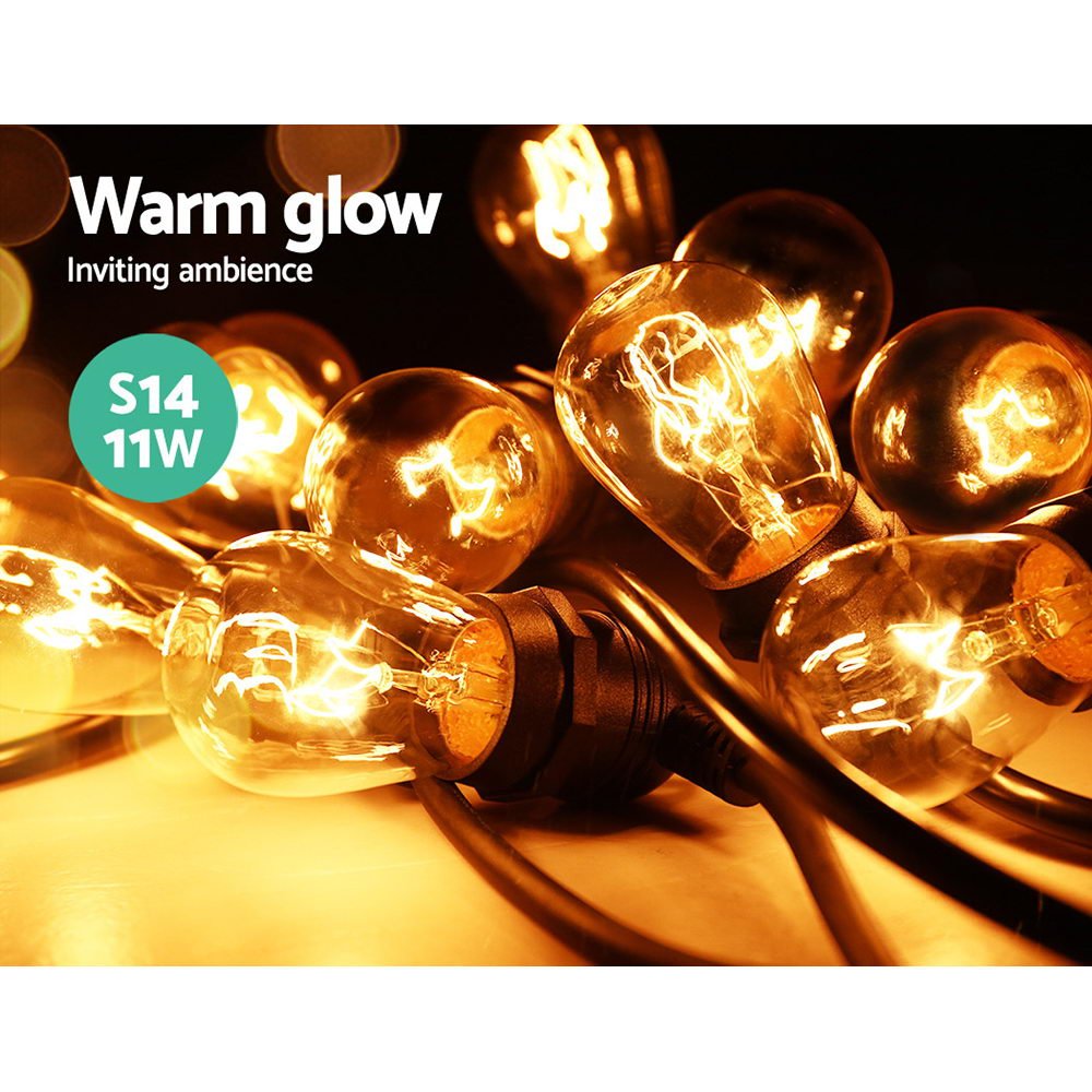 56m Festoon String Lights Christmas Bulbs Party Wedding Garden Party - Bedzy Australia