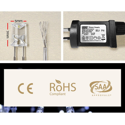 6X3M Christmas Curtain Fairy Lights String 600LED Party Wedding CW - Bedzy Australia