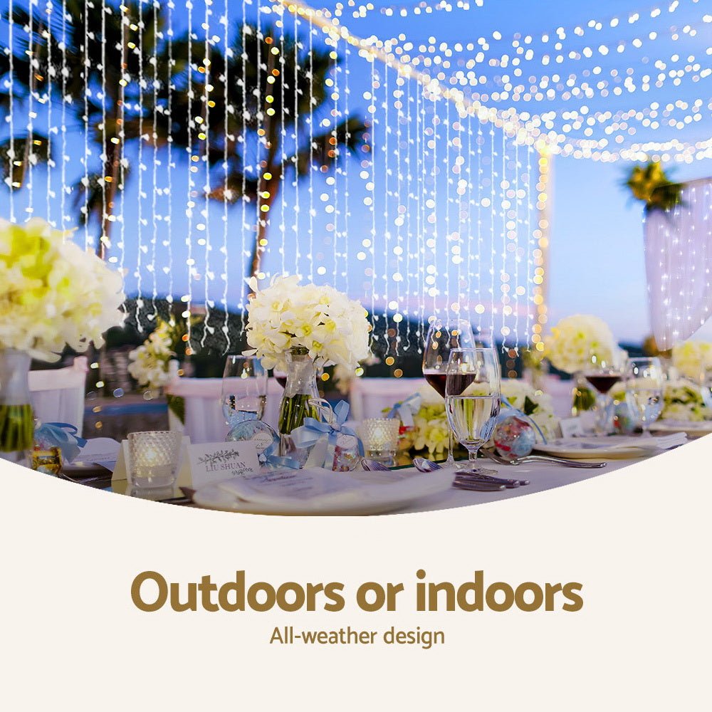 6X3M Christmas Curtain Fairy Lights String 600LED Party Wedding CW - Bedzy Australia