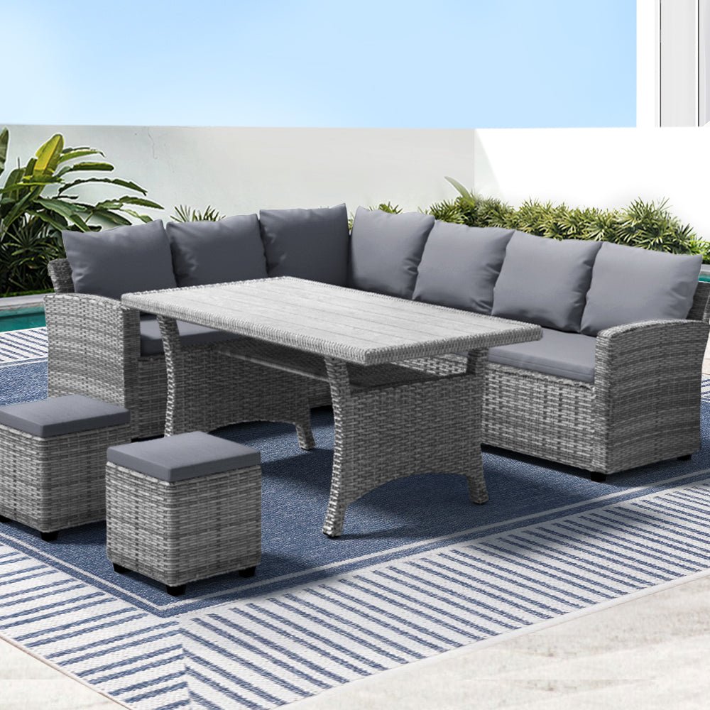 Australia Gray Patio Cushions Seat Outdoor Wicker Lounge Dining