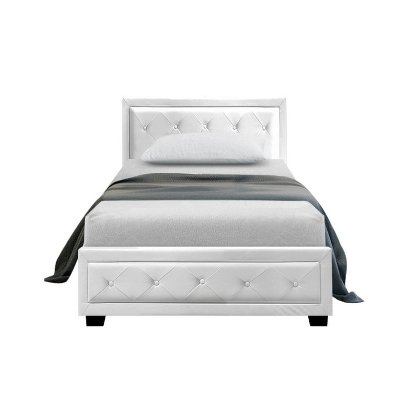 Bronte Storage King Single Bed Frame White