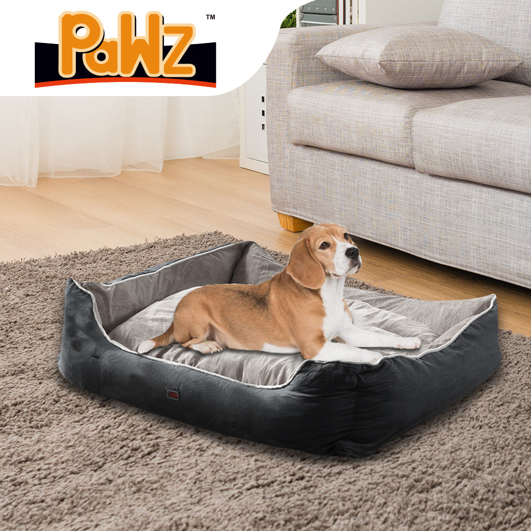 Pet Bed Mattress Dog Cat Pad Mat Puppy Cushion Soft Warm Washable M Grey - Bedzy Australia