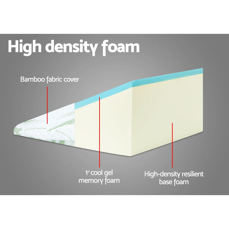 Bedding 2X Memory Foam Wedge Pillow Neck Back Support with Cover Waterproof Bamboo - Bedzy Australia
