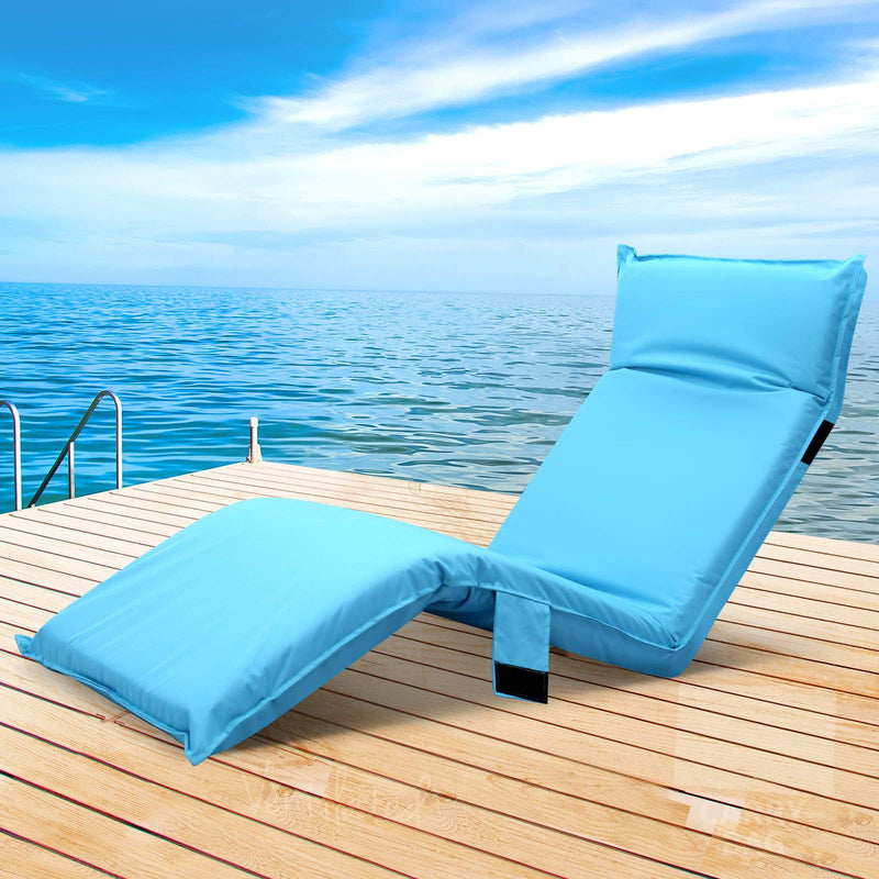 Adjustable Beach Sun Pool Lounger - Blue - Bedzy Australia - Furniture > Outdoor